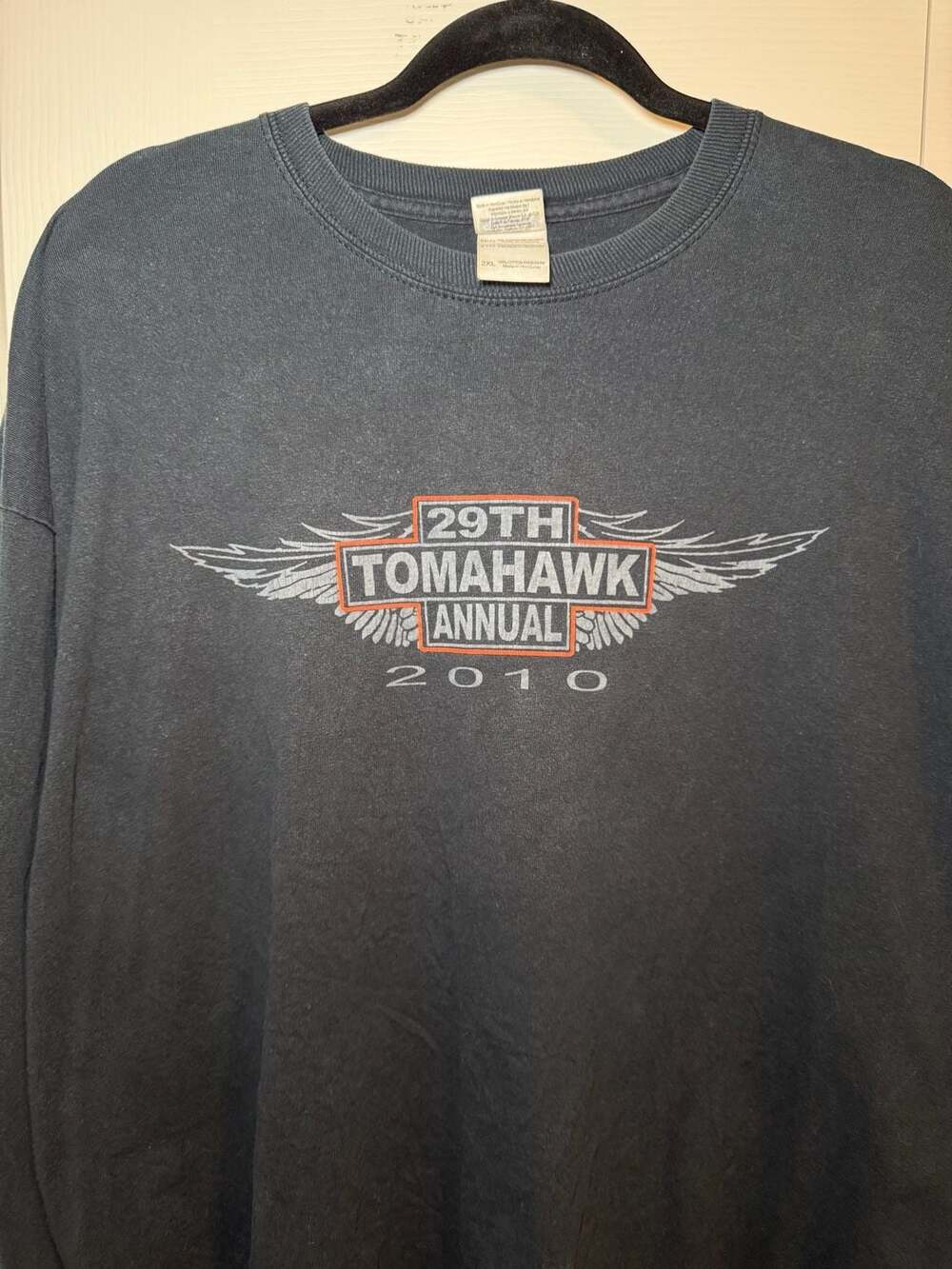 Gildan Tomahawk 29th Annual 2010 Long Sleeve T-Shirt Size 2XL Black